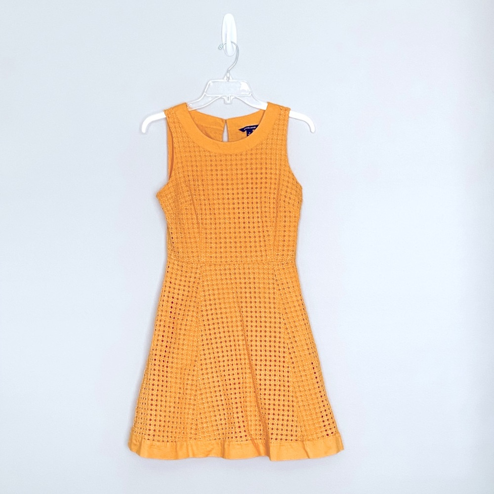 Tommy Hilfiger golden yellow sleeveless eyelet dress sz 4